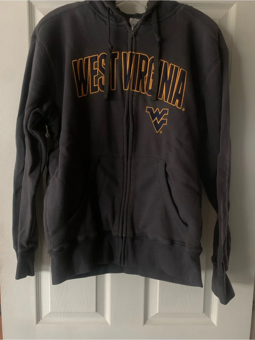 West Virginia Full-Zip Hoodie in Navy with Gold Trim